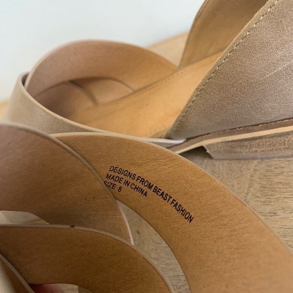 Beast Nude Criss Cross Flats Size 8 - Picture 5 of 5